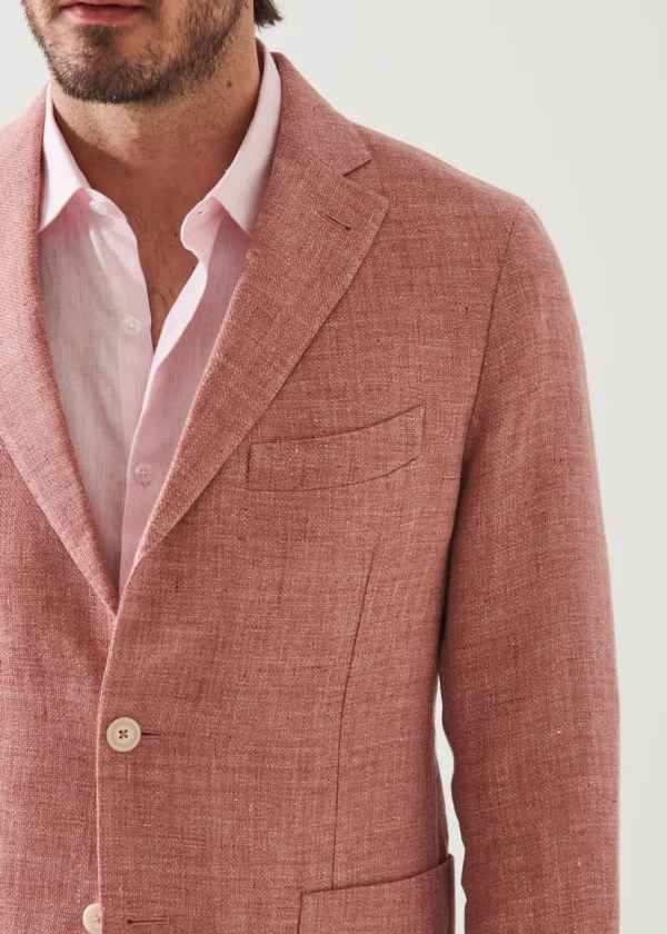 PATRICK ASSARAF Linen Wool Blend Blazer | Men Blazers