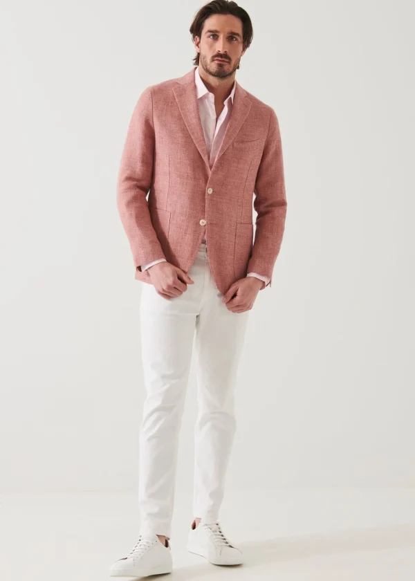 PATRICK ASSARAF Linen Wool Blend Blazer | Men Blazers