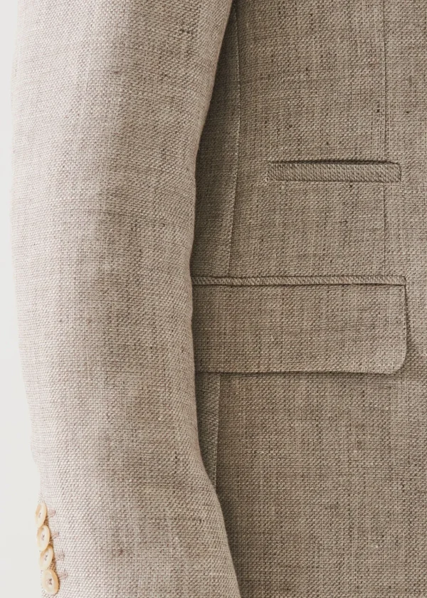 PATRICK ASSARAF Linen Wool Blend Peak Lapel Blazer | Men Blazers