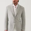 PATRICK ASSARAF Linen Wool Blend Textured Blazer | Men Blazers