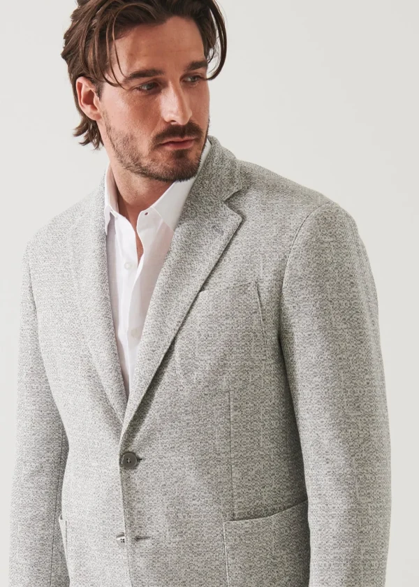 PATRICK ASSARAF Linen Wool Blend Textured Blazer | Men Blazers