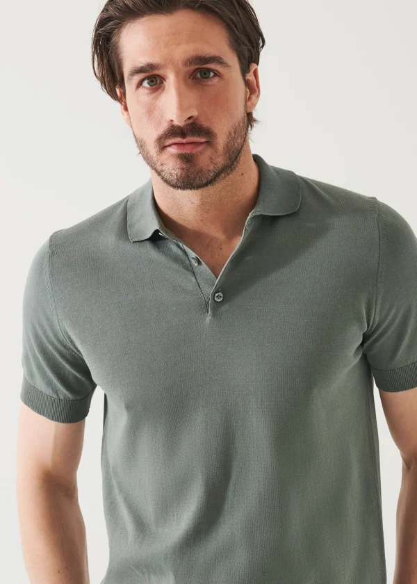 PATRICK ASSARAF Mercerized Cotton Button Polo | Men Polos