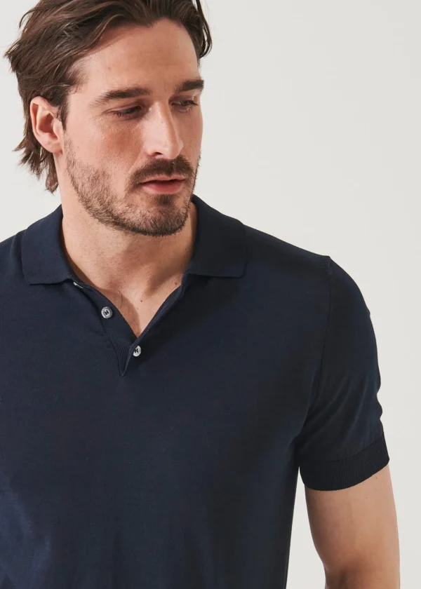 PATRICK ASSARAF Mercerized Cotton Button Polo | Men Knitwear