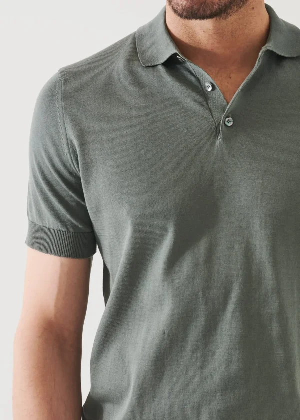 PATRICK ASSARAF Mercerized Cotton Button Polo | Men Knitwear