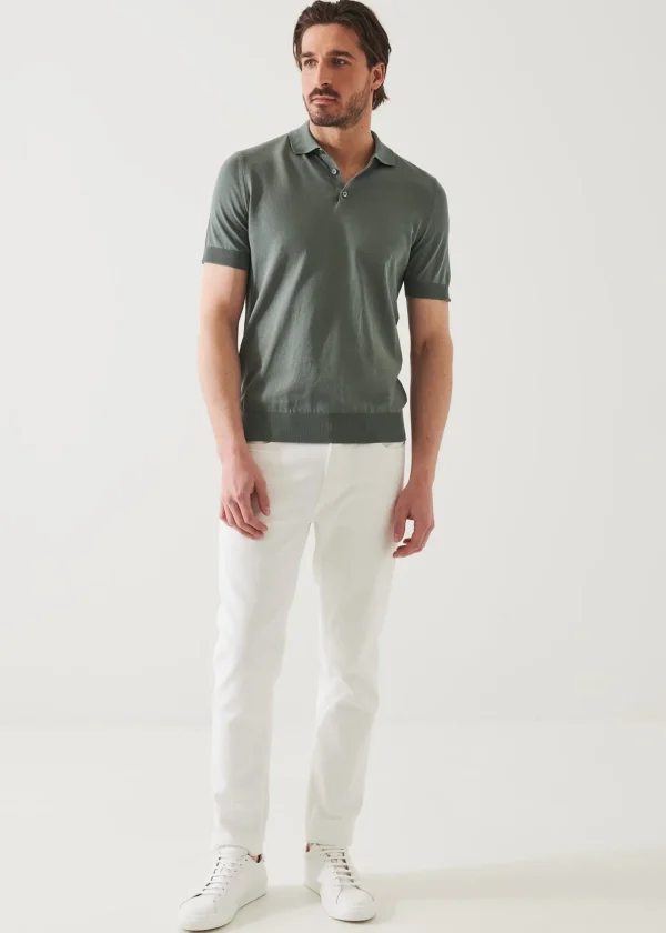 PATRICK ASSARAF Mercerized Cotton Button Polo | Men Knitwear