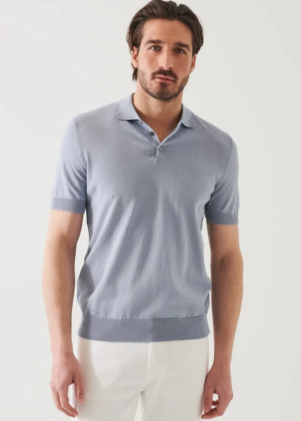 PATRICK ASSARAF Mercerized Cotton Button Polo | Men Knitwear