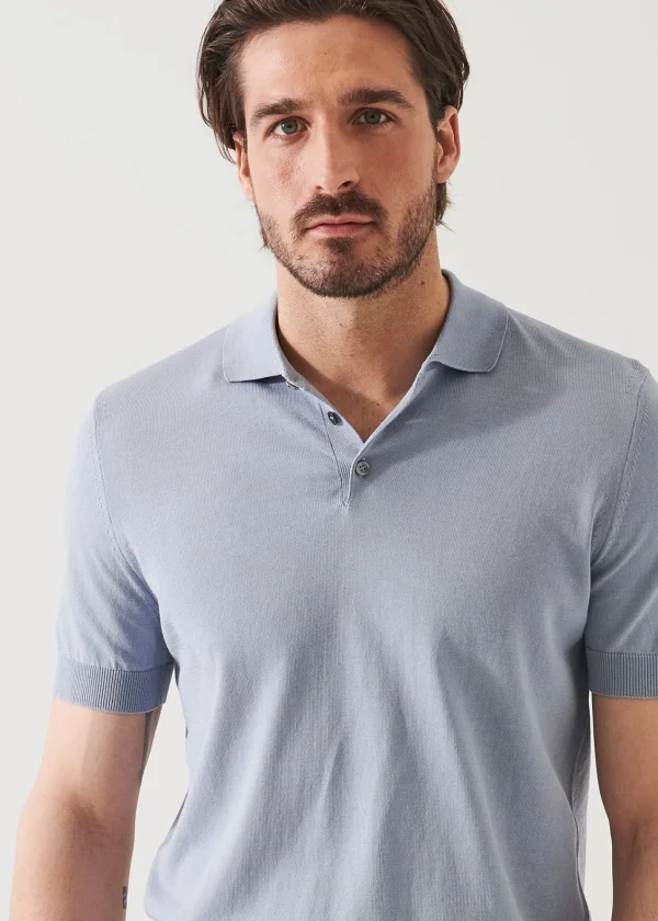 PATRICK ASSARAF Mercerized Cotton Button Polo | Men Knitwear