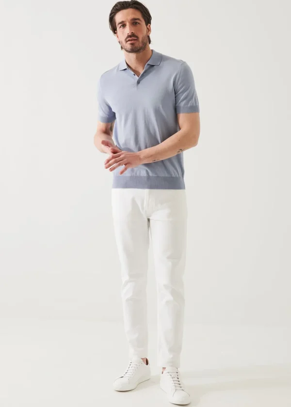 PATRICK ASSARAF Mercerized Cotton Button Polo | Men Knitwear