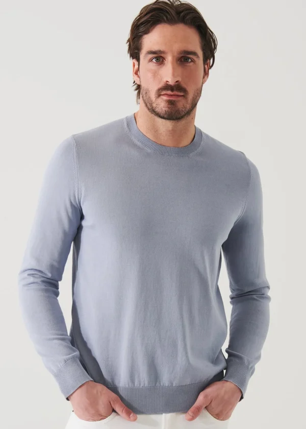 PATRICK ASSARAF Mercerized Cotton Long Sleeve Crewneck | Men Knitwear