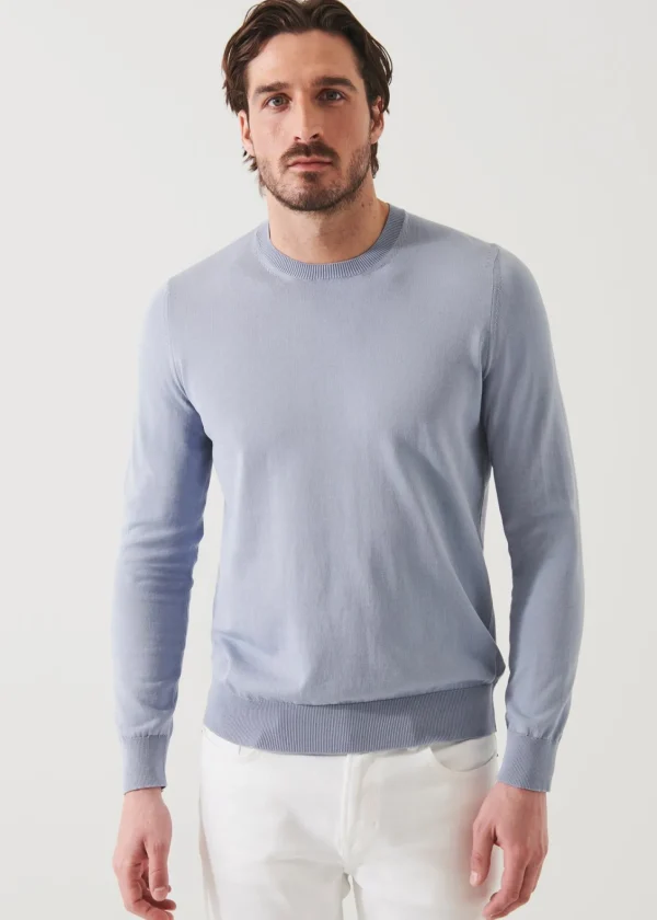 PATRICK ASSARAF Mercerized Cotton Long Sleeve Crewneck | Men Knitwear