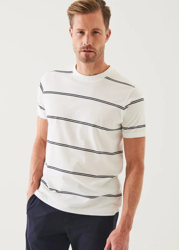 PATRICK ASSARAF Mercerized Pima Cotton Striped T-Shirt | Men T-Shirts