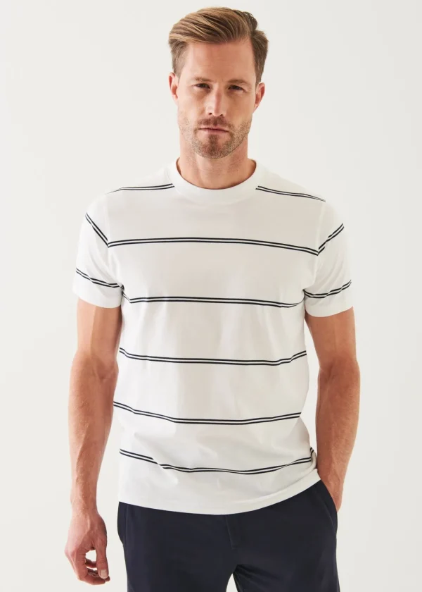 PATRICK ASSARAF Mercerized Pima Cotton Striped T-Shirt | Men T-Shirts