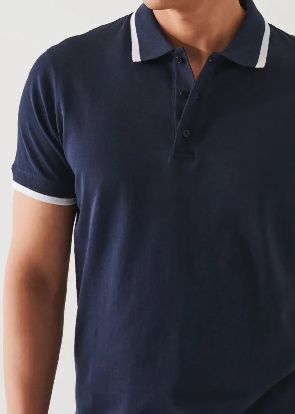 PATRICK ASSARAF Mercerized Pima Cotton Tipped Polo | Men Polos