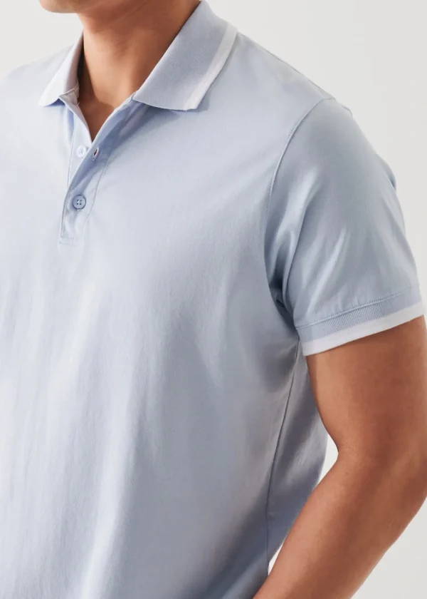 PATRICK ASSARAF Mercerized Pima Cotton Tipped Polo | Men Polos