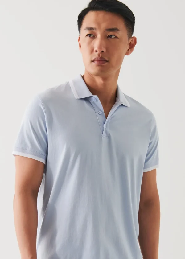 PATRICK ASSARAF Mercerized Pima Cotton Tipped Polo | Men Polos