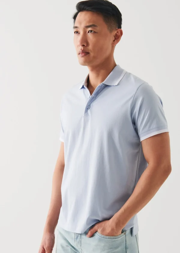 PATRICK ASSARAF Mercerized Pima Cotton Tipped Polo | Men Polos