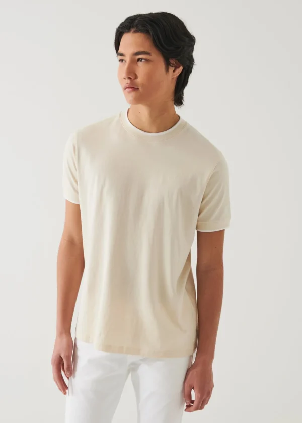 PATRICK ASSARAF Mercerized Pima Cotton Tipped T-Shirt | Men T-Shirts