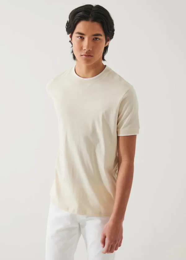 PATRICK ASSARAF Mercerized Pima Cotton Tipped T-Shirt | Men T-Shirts