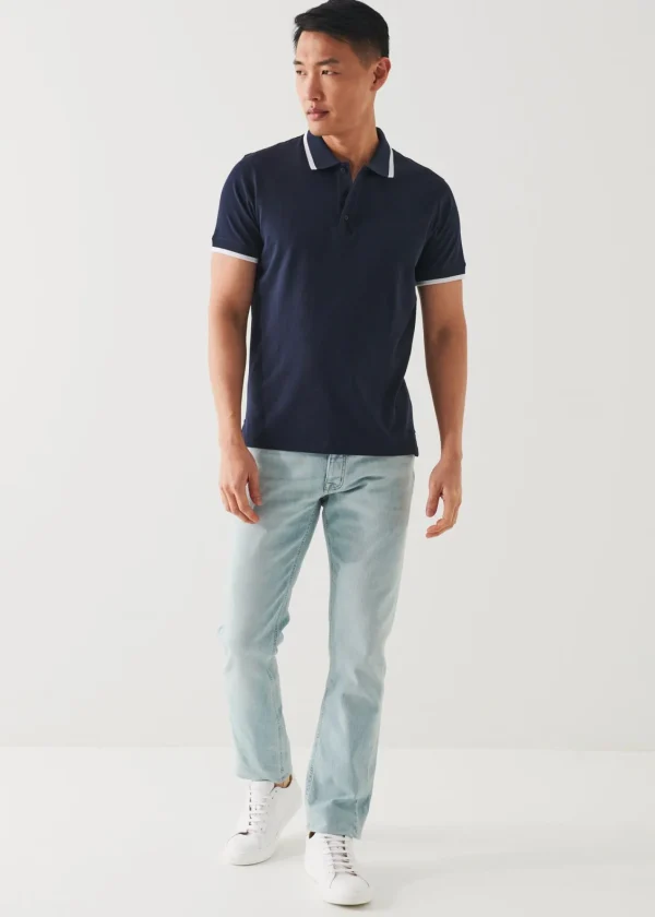 PATRICK ASSARAF Mercerized Pima Cotton Tipped Polo | Men Polos