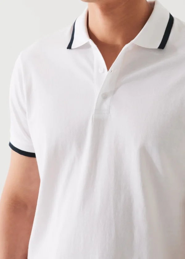 PATRICK ASSARAF Mercerized Pima Cotton Tipped Polo | Men Polos