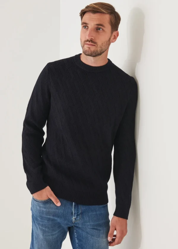 PATRICK ASSARAF Merino Cable Knit Sweater | Men Knitwear