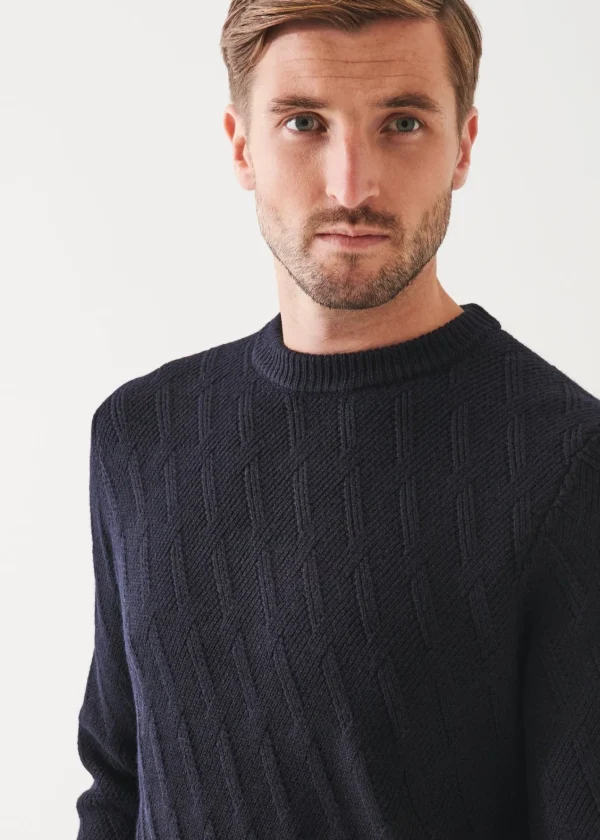 PATRICK ASSARAF Merino Cable Knit Sweater | Men Knitwear