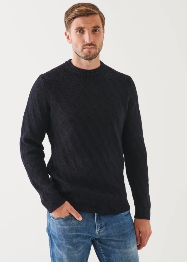 PATRICK ASSARAF Merino Cable Knit Sweater | Men Knitwear