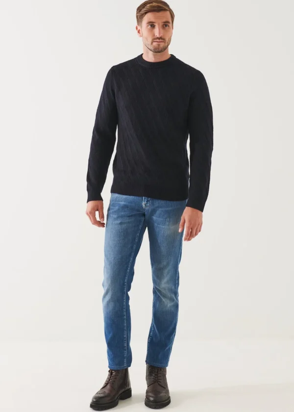 PATRICK ASSARAF Merino Cable Knit Sweater | Men Knitwear