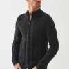 PATRICK ASSARAF Merino Cable Knit Zip Cardigan | Men Knitwear