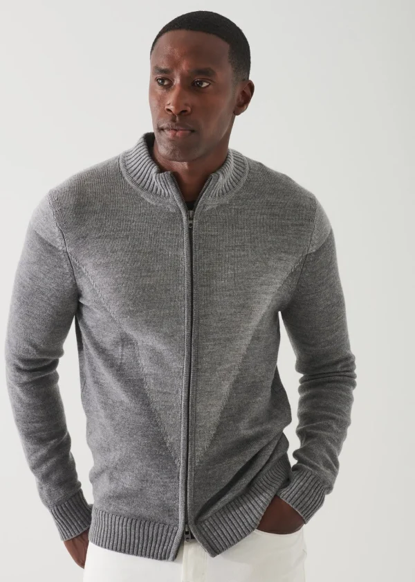 PATRICK ASSARAF Merino Colour Block Full-Zip | Men Knitwear