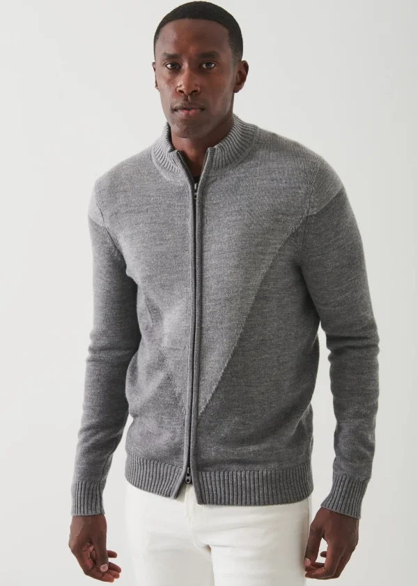 PATRICK ASSARAF Merino Colour Block Full-Zip | Men Knitwear