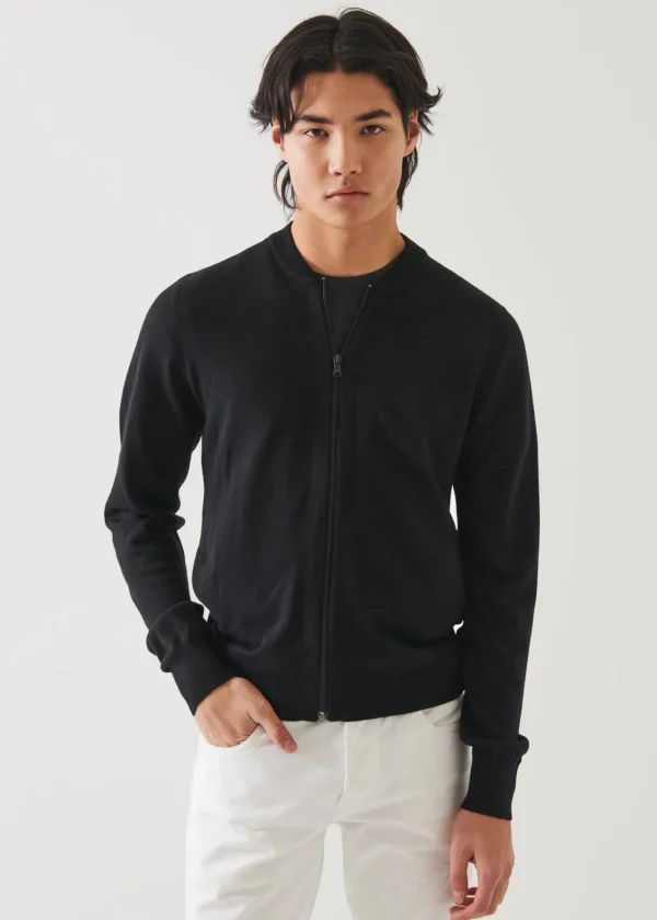 PATRICK ASSARAF Merino Full Zip Sweater | Men Knitwear