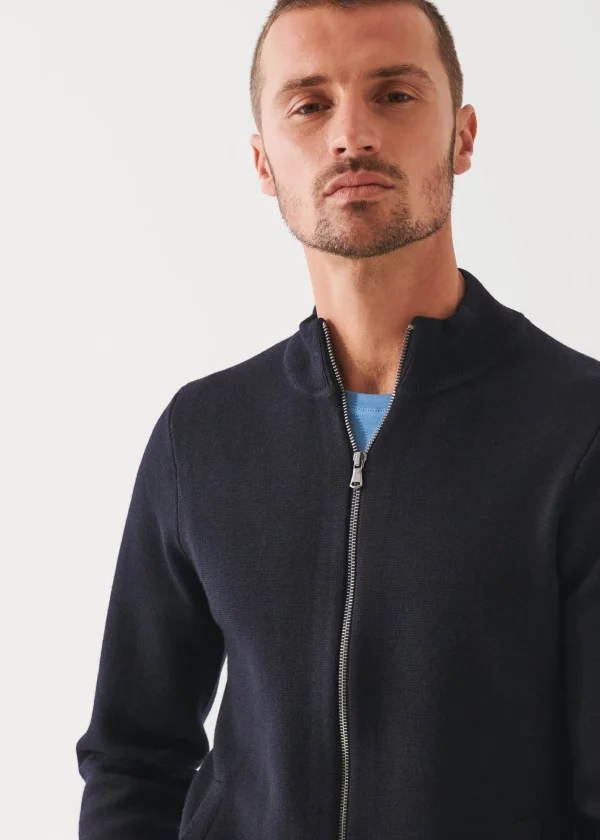 PATRICK ASSARAF Merino Half Milano Zip-Up Cardigan | Men Knitwear