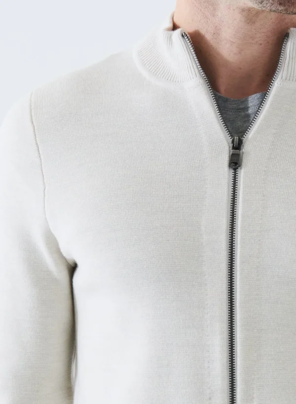 PATRICK ASSARAF Merino Half Milano Zip-Up Cardigan | Men Knitwear