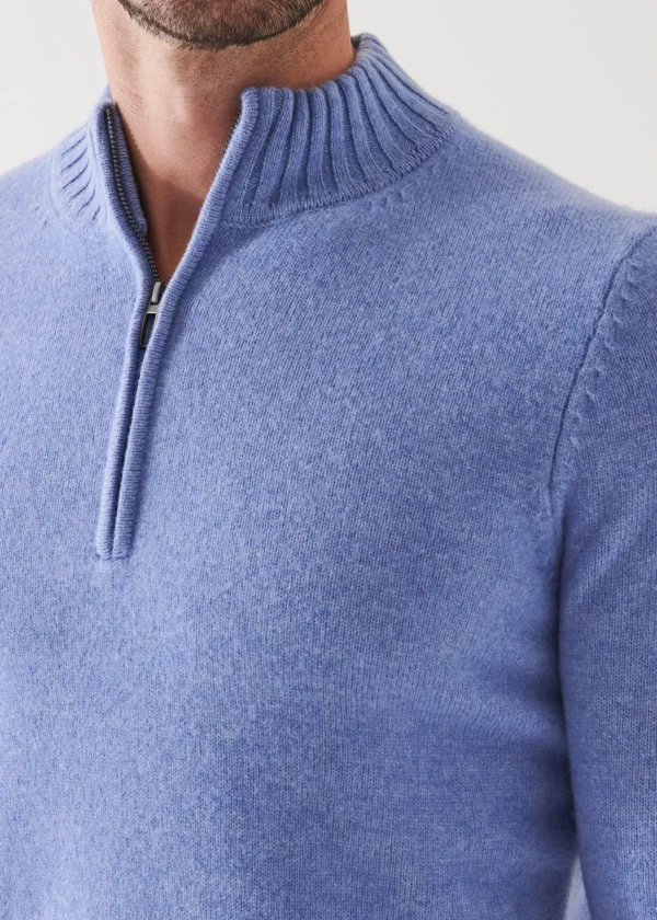 PATRICK ASSARAF Merino Quarter Zip Sweater | Men Knitwear