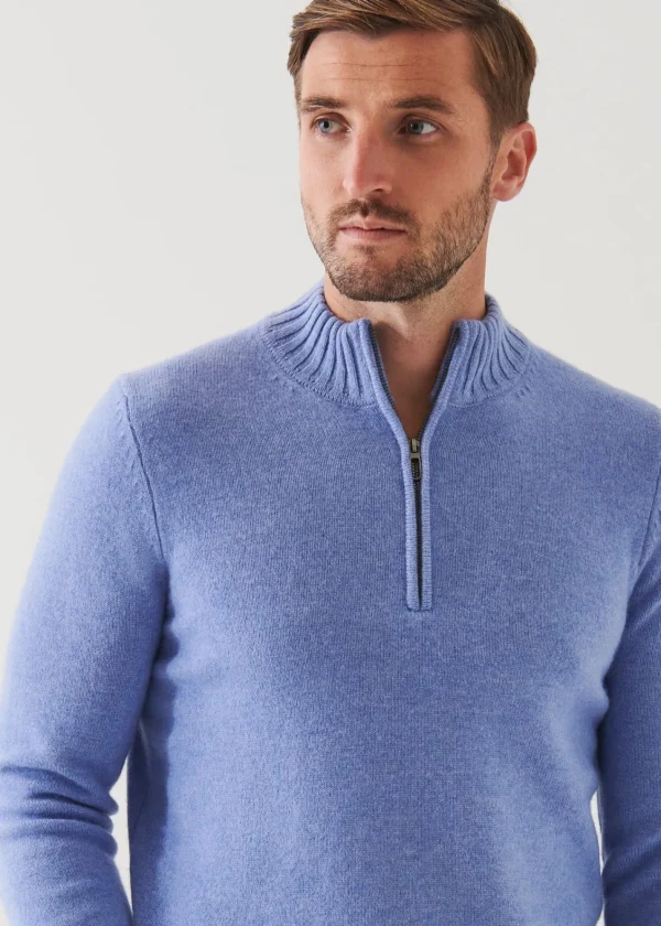 PATRICK ASSARAF Merino Quarter Zip Sweater | Men Knitwear