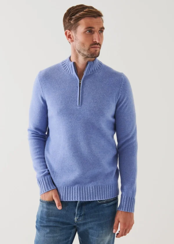 PATRICK ASSARAF Merino Quarter Zip Sweater | Men Knitwear