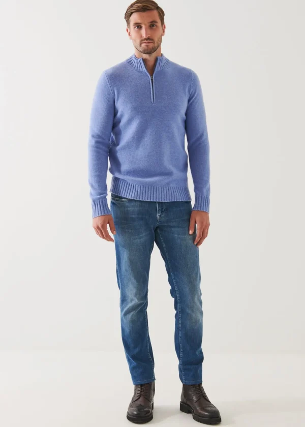 PATRICK ASSARAF Merino Quarter Zip Sweater | Men Knitwear