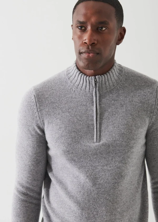 PATRICK ASSARAF Merino Quarter Zip Sweater | Men Knitwear