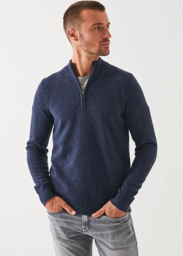 PATRICK ASSARAF Merino Quarter Zip Sweater | Men Knitwear