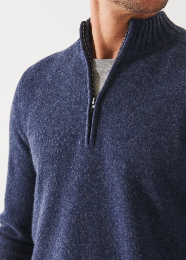 PATRICK ASSARAF Merino Quarter Zip Sweater | Men Knitwear