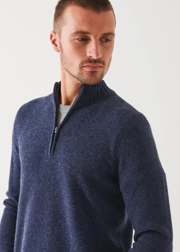 PATRICK ASSARAF Merino Quarter Zip Sweater | Men Knitwear