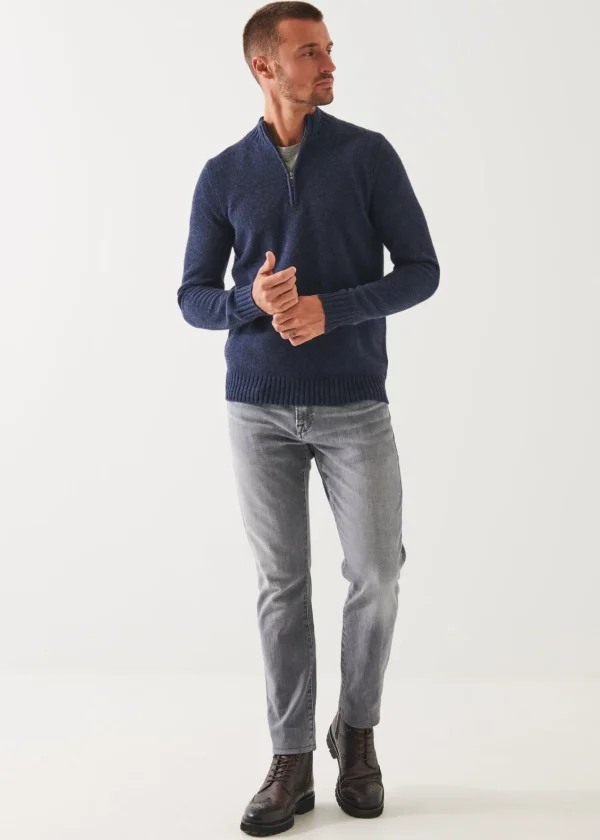 PATRICK ASSARAF Merino Quarter Zip Sweater | Men Knitwear