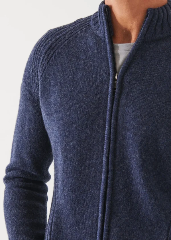 PATRICK ASSARAF Merino Raglan Zip Cardigan | Men Knitwear