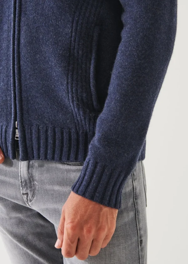 PATRICK ASSARAF Merino Raglan Zip Cardigan | Men Knitwear