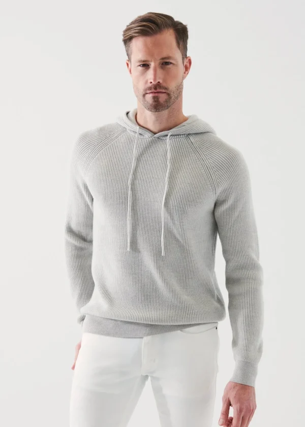 PATRICK ASSARAF Merino Ribbed Hoodie | Men Knitwear