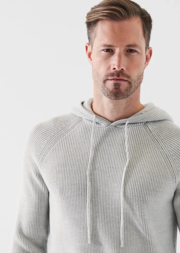 PATRICK ASSARAF Merino Ribbed Hoodie | Men Knitwear