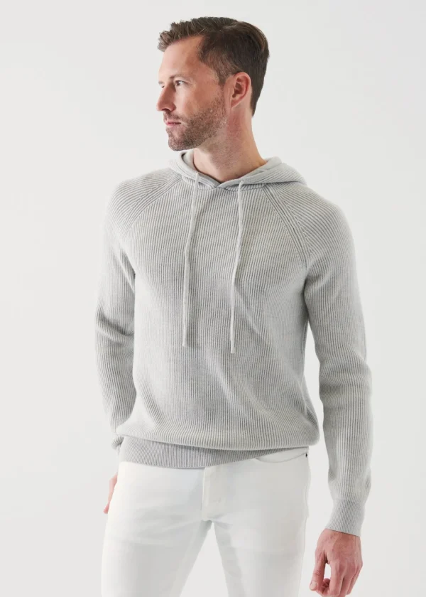 PATRICK ASSARAF Merino Ribbed Hoodie | Men Knitwear