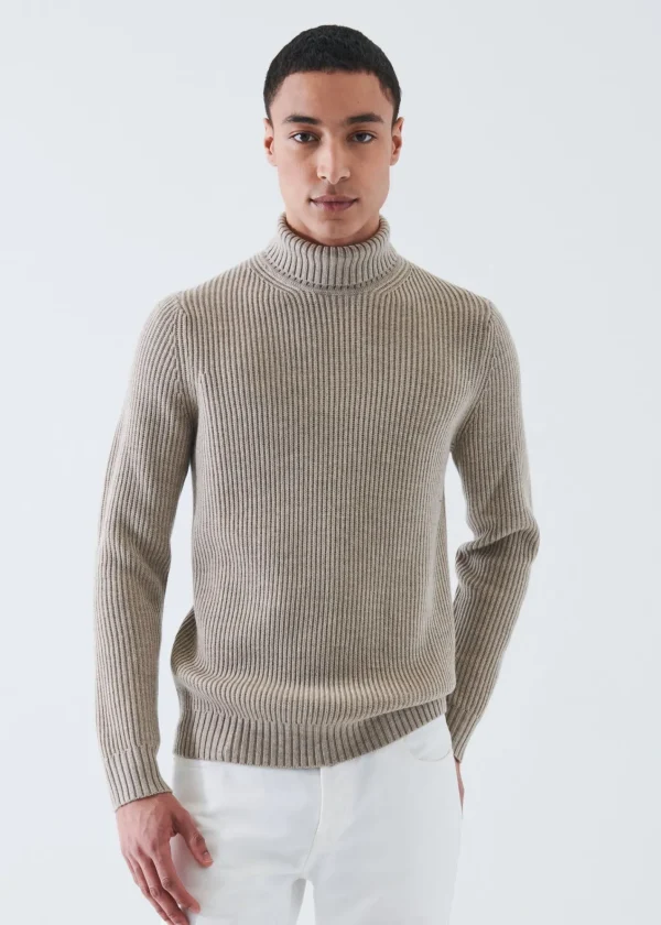 PATRICK ASSARAF Merino Ribbed Knit Turtleneck | Men Knitwear