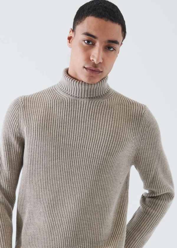 PATRICK ASSARAF Merino Ribbed Knit Turtleneck | Men Knitwear